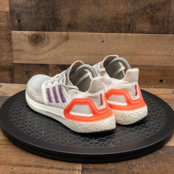 ADIDAS ULTRABOOOST 20 PRIMEKNIT WOMENS ATHLETIC SHOES WHITE PURPLE PINK SIZE 8 - Picture 6 of 9